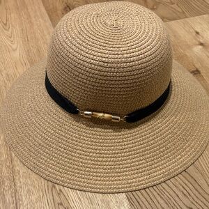Chic Tan Sun Hat with Black Band